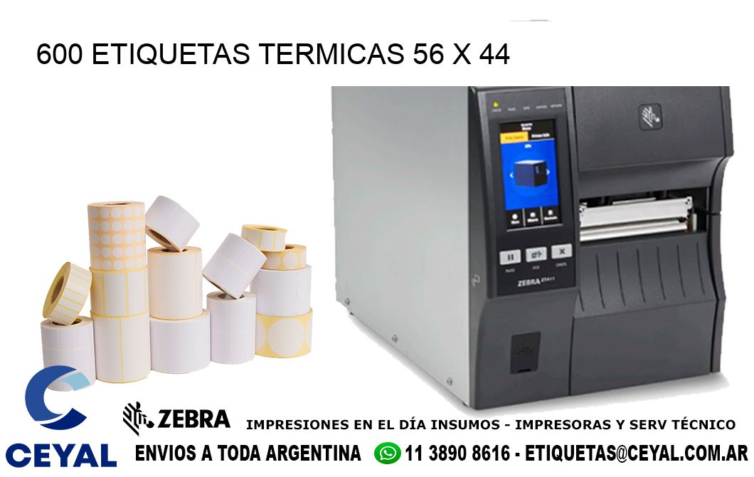 600 ETIQUETAS TERMICAS 56 x 44