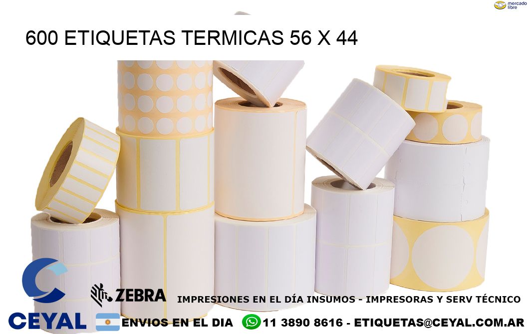 600 ETIQUETAS TERMICAS 56 x 44