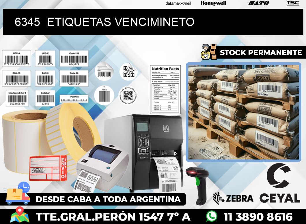 6345  ETIQUETAS VENCIMINETO