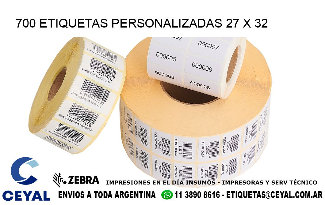 700 ETIQUETAS PERSONALIZADAS 27 x 32