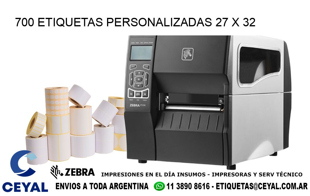 700 ETIQUETAS PERSONALIZADAS 27 x 32