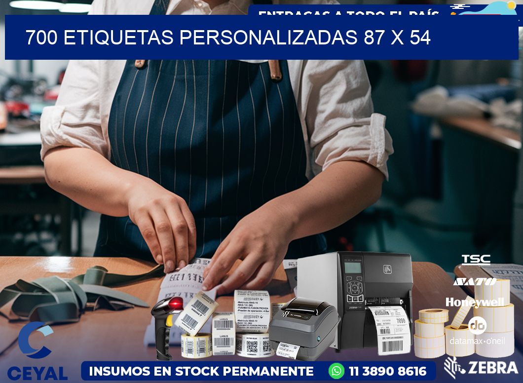 700 ETIQUETAS PERSONALIZADAS 87 x 54