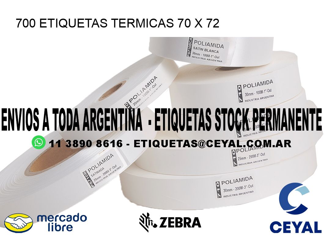 700 ETIQUETAS TERMICAS 70 x 72