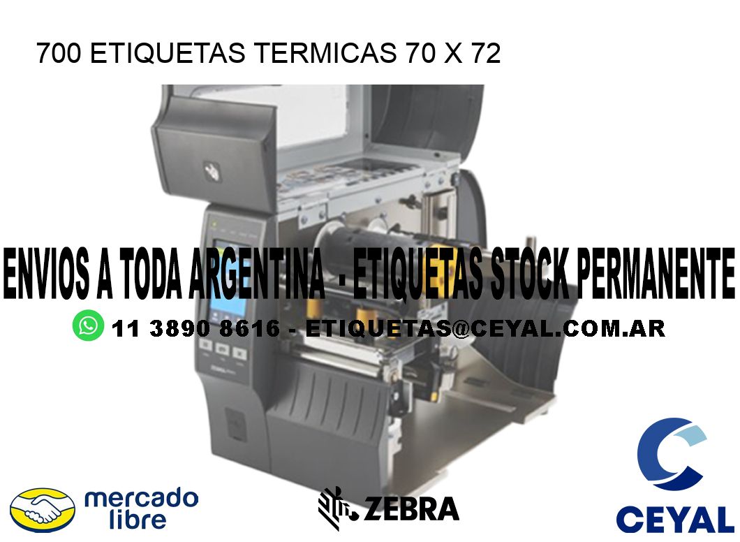 700 ETIQUETAS TERMICAS 70 x 72