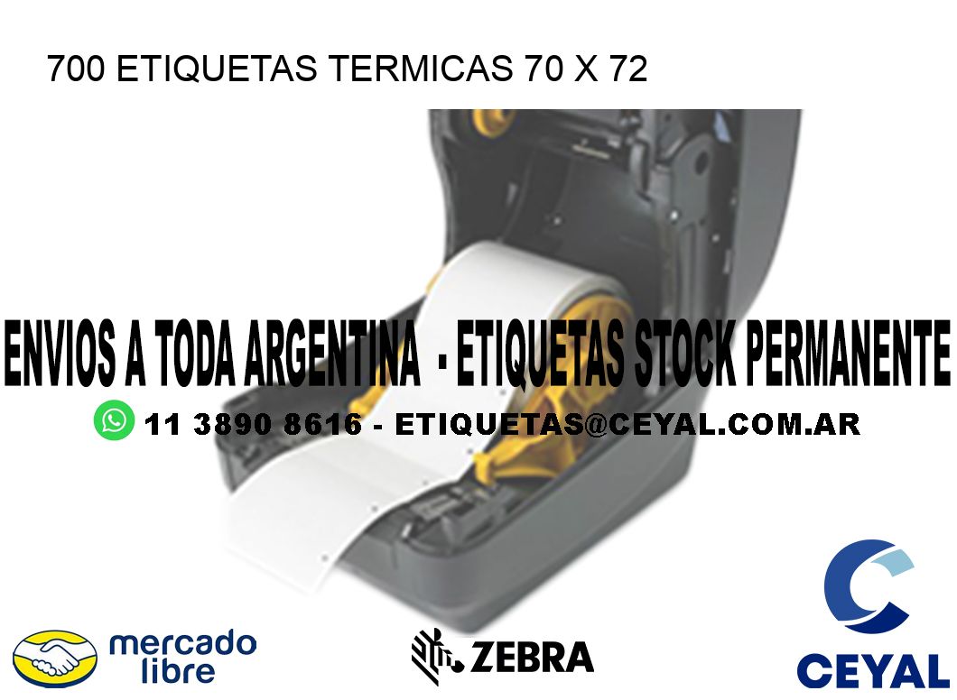 700 ETIQUETAS TERMICAS 70 x 72