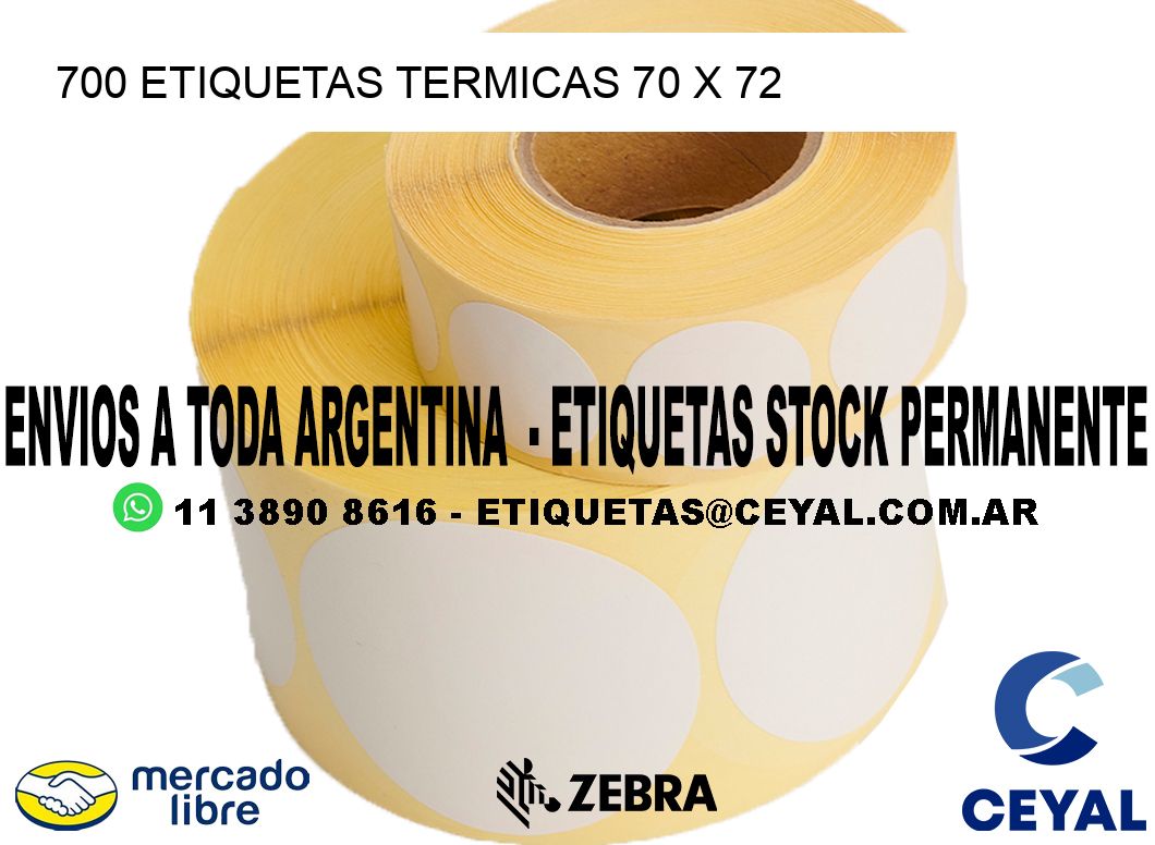 700 ETIQUETAS TERMICAS 70 x 72