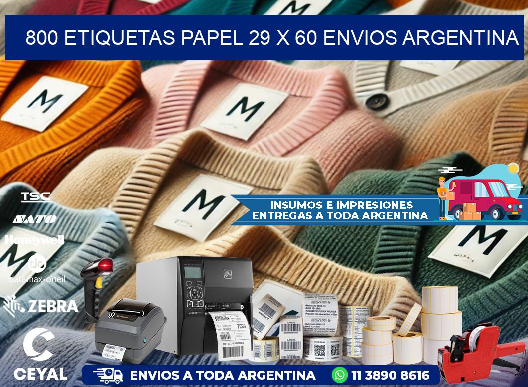 800 ETIQUETAS PAPEL 29 x 60 ENVIOS ARGENTINA