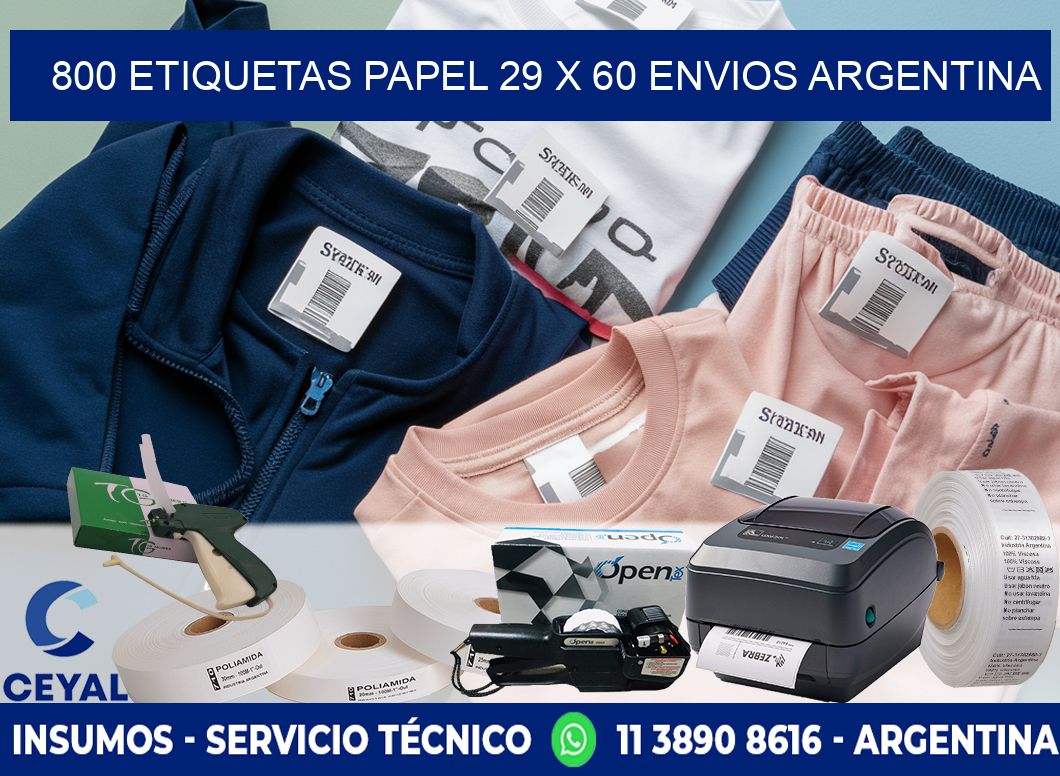 800 ETIQUETAS PAPEL 29 x 60 ENVIOS ARGENTINA