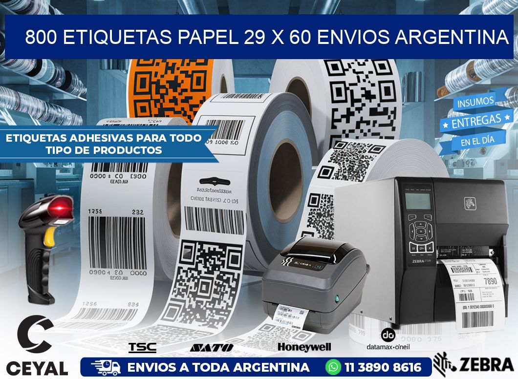 800 ETIQUETAS PAPEL 29 x 60 ENVIOS ARGENTINA