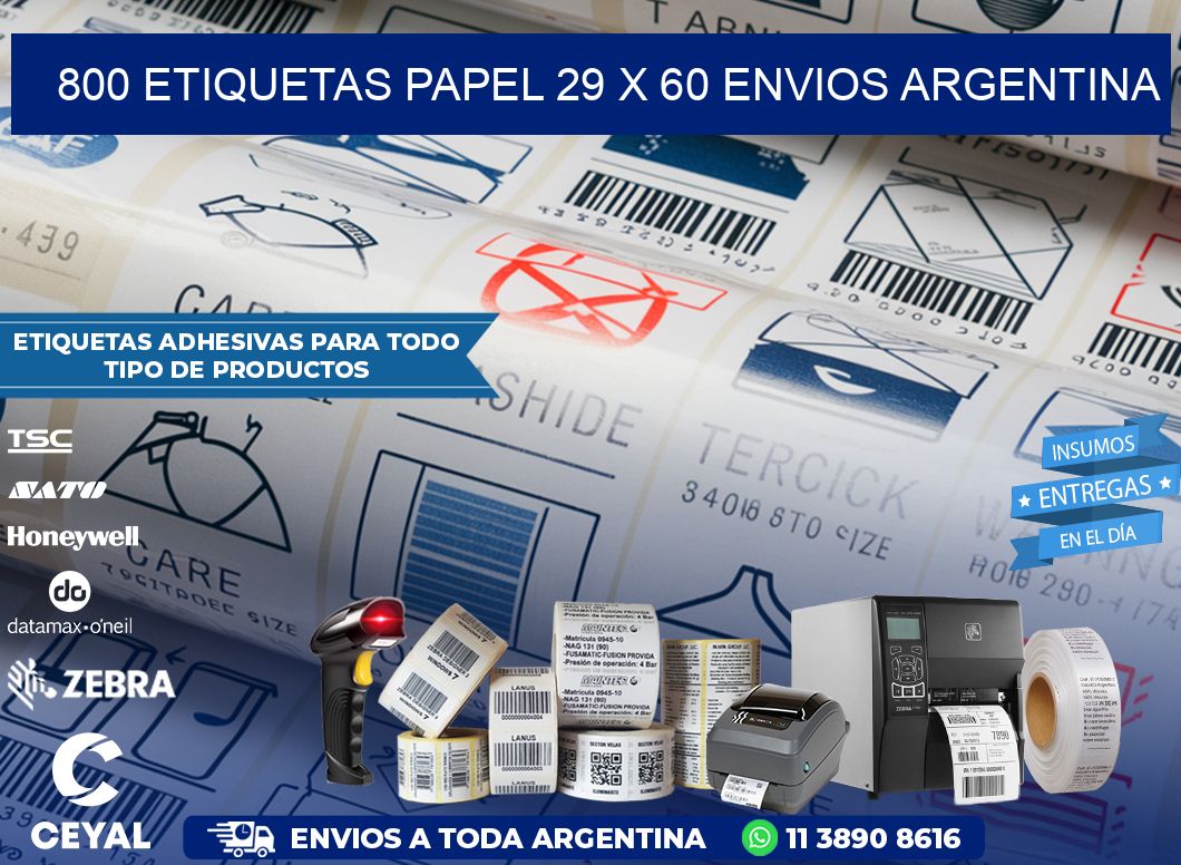 800 ETIQUETAS PAPEL 29 x 60 ENVIOS ARGENTINA