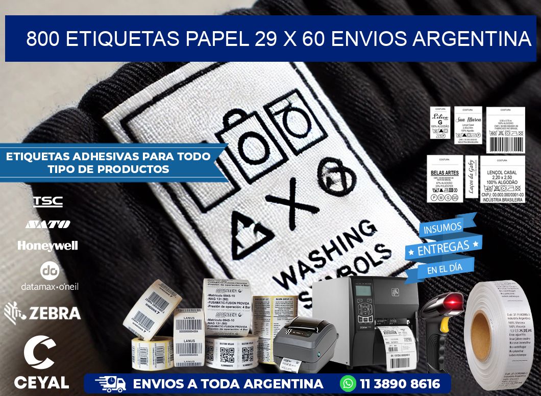 800 ETIQUETAS PAPEL 29 x 60 ENVIOS ARGENTINA
