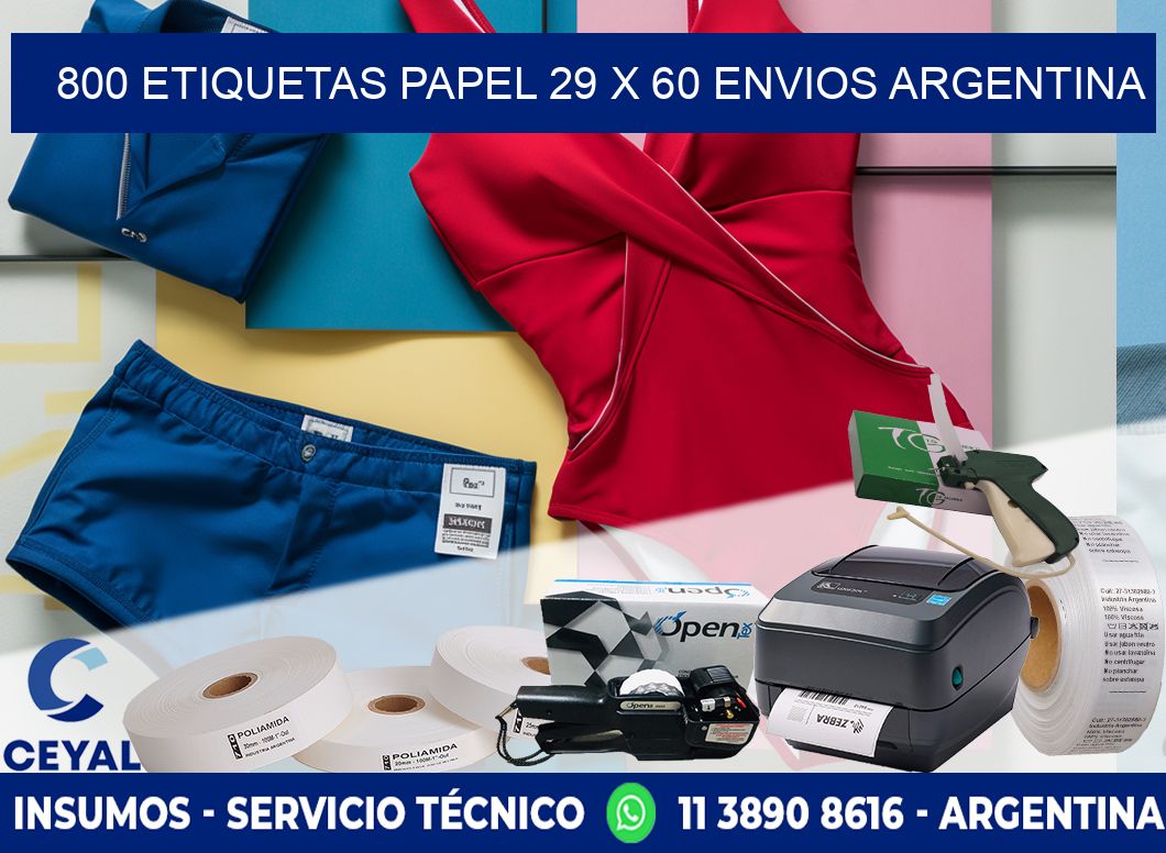 800 ETIQUETAS PAPEL 29 x 60 ENVIOS ARGENTINA