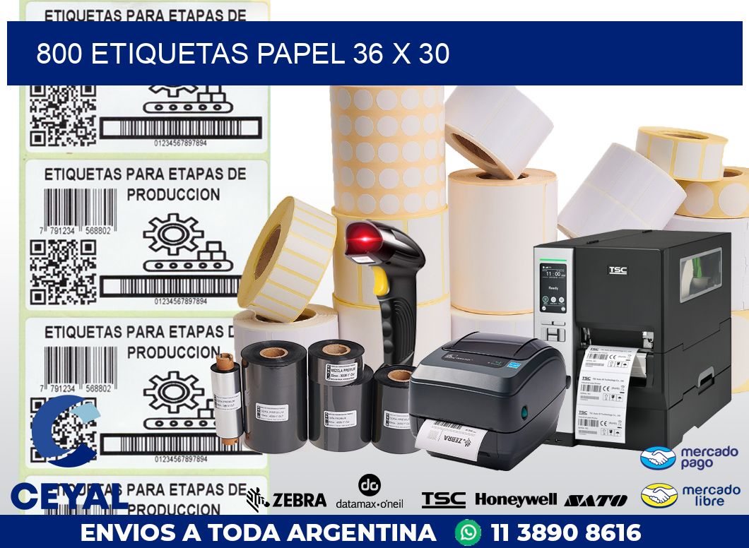 800 ETIQUETAS PAPEL 36 x 30