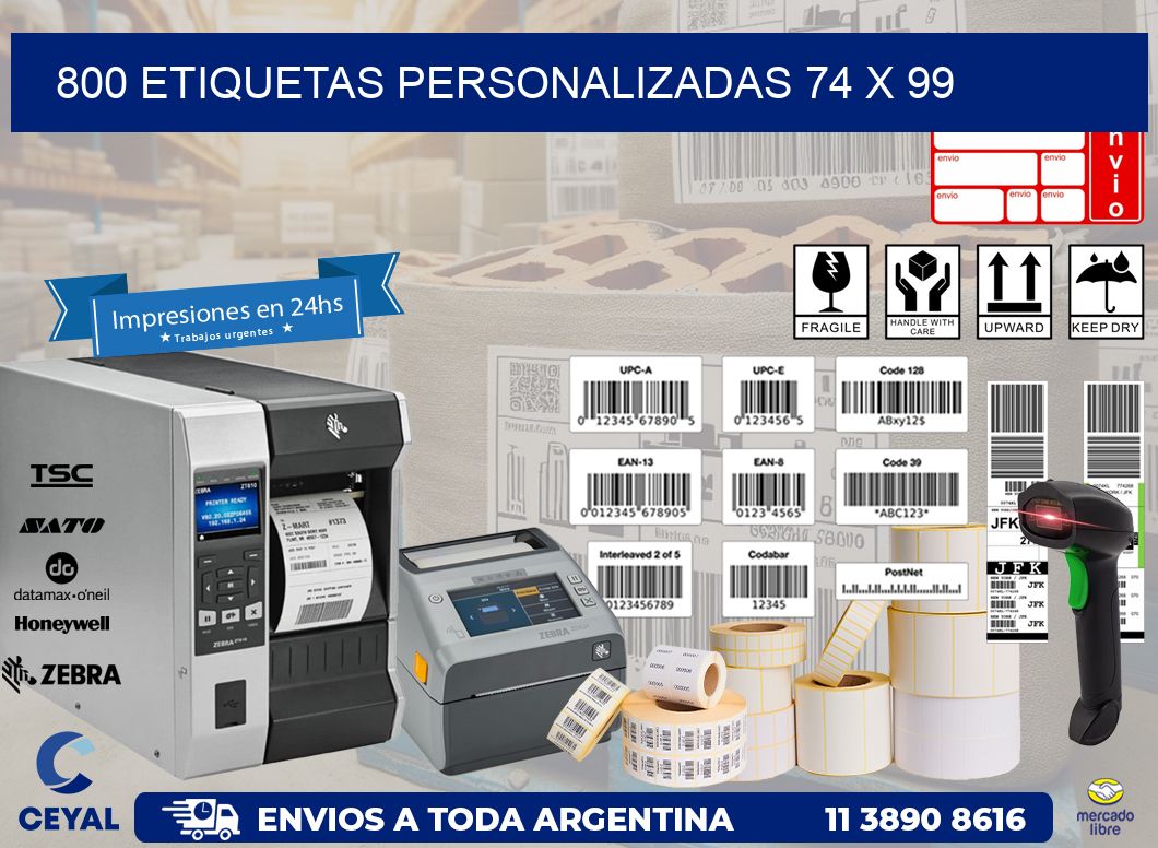 800 ETIQUETAS PERSONALIZADAS 74 x 99