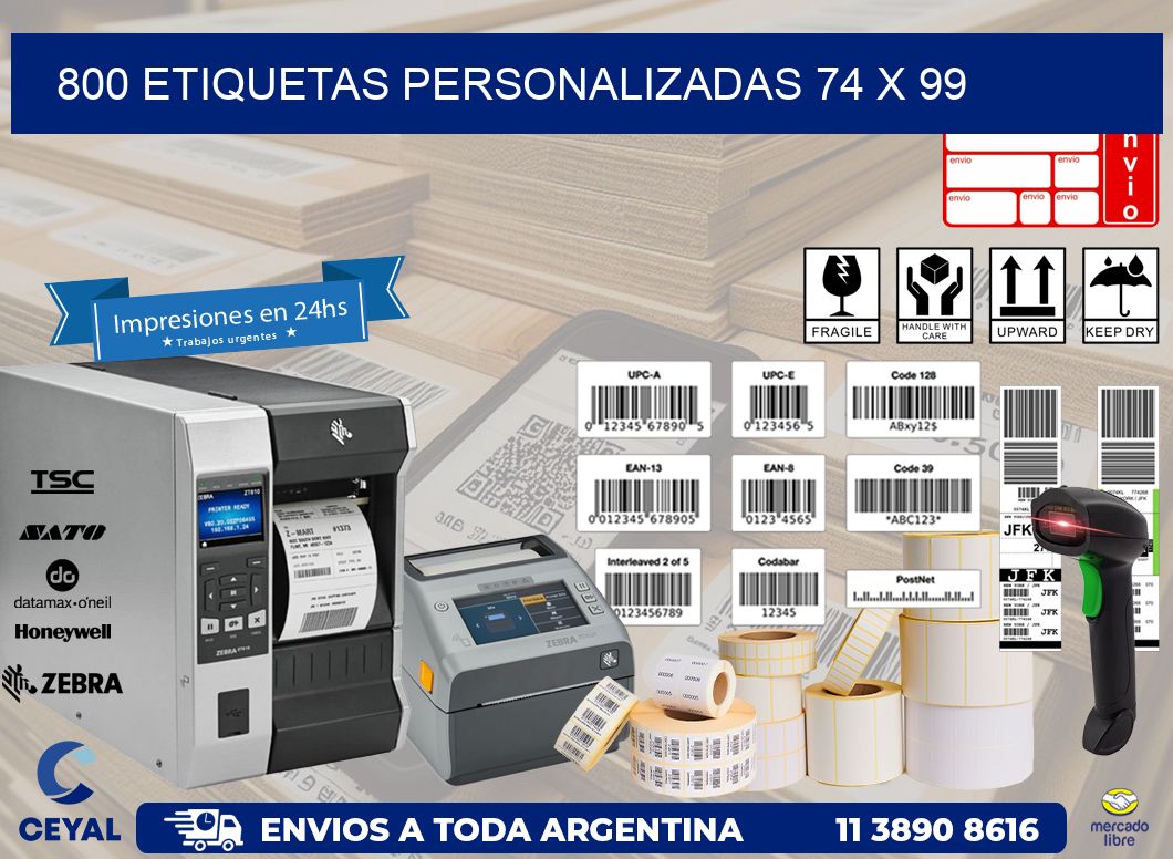 800 ETIQUETAS PERSONALIZADAS 74 x 99