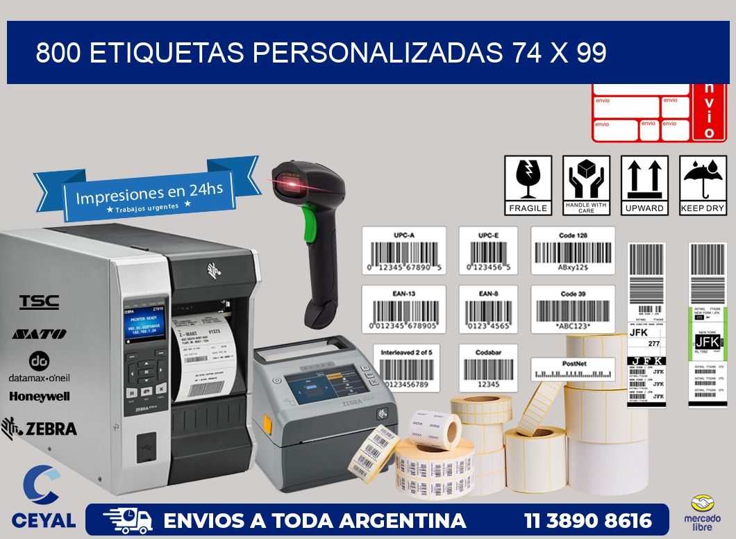 800 ETIQUETAS PERSONALIZADAS 74 x 99