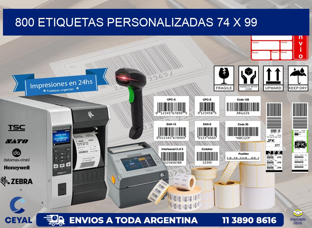 800 ETIQUETAS PERSONALIZADAS 74 x 99