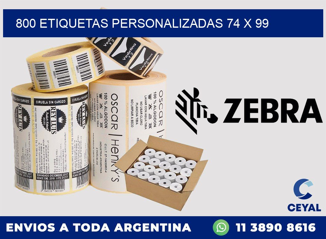 800 ETIQUETAS PERSONALIZADAS 74 x 99