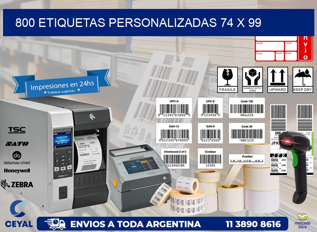 800 ETIQUETAS PERSONALIZADAS 74 x 99