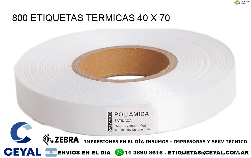 800 ETIQUETAS TERMICAS 40 x 70