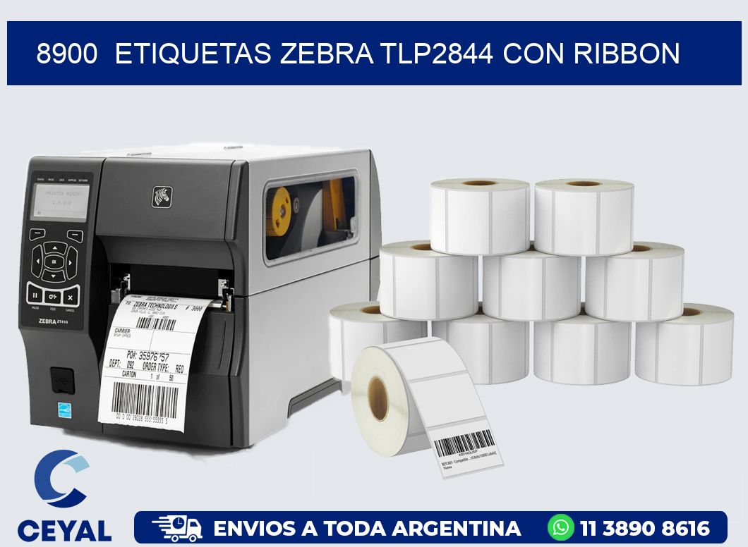 8900  ETIQUETAS ZEBRA TLP2844 CON RIBBON
