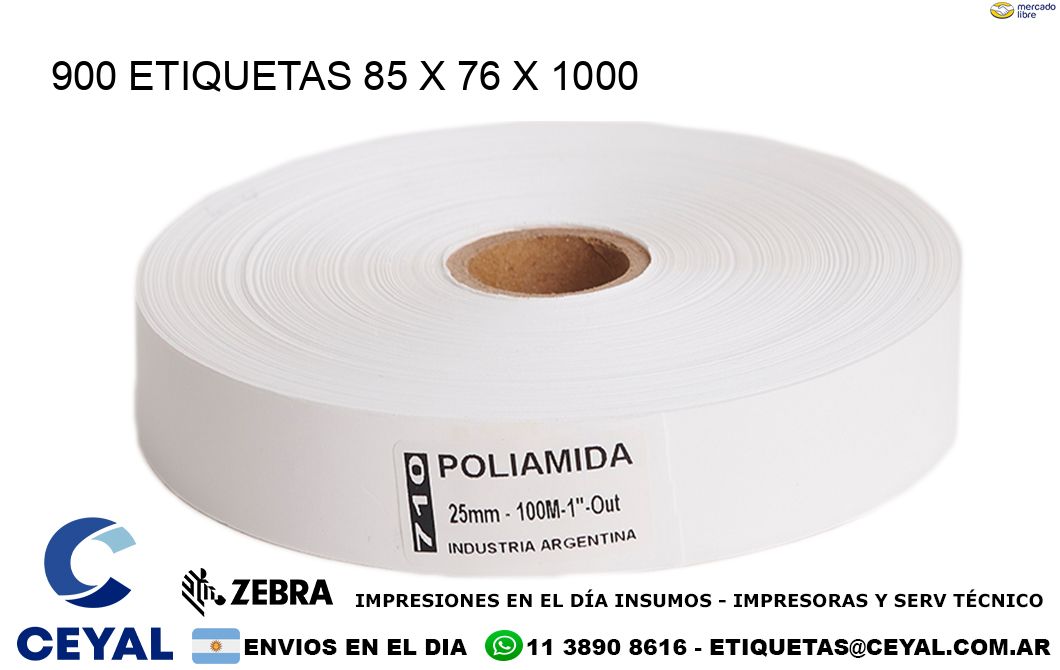 900 ETIQUETAS 85 x 76 x 1000