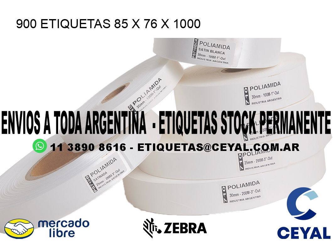 900 ETIQUETAS 85 x 76 x 1000