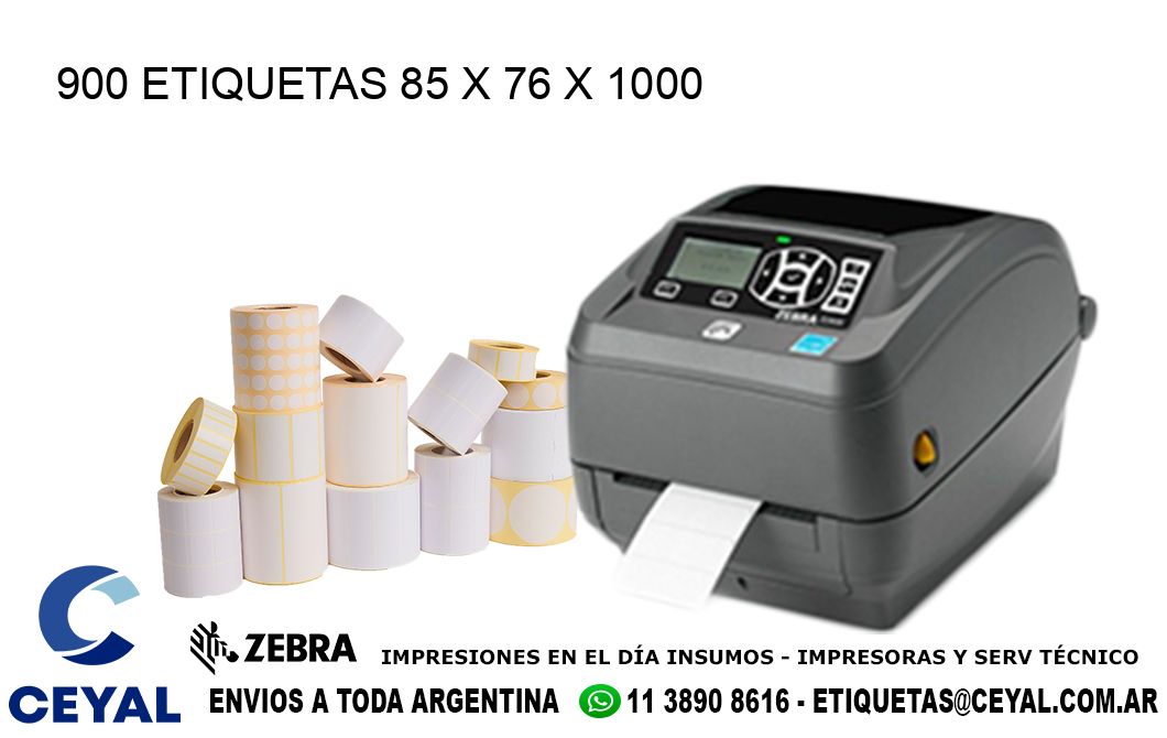 900 ETIQUETAS 85 x 76 x 1000