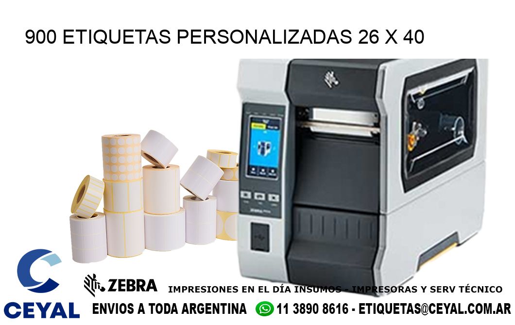 900 ETIQUETAS PERSONALIZADAS 26 x 40