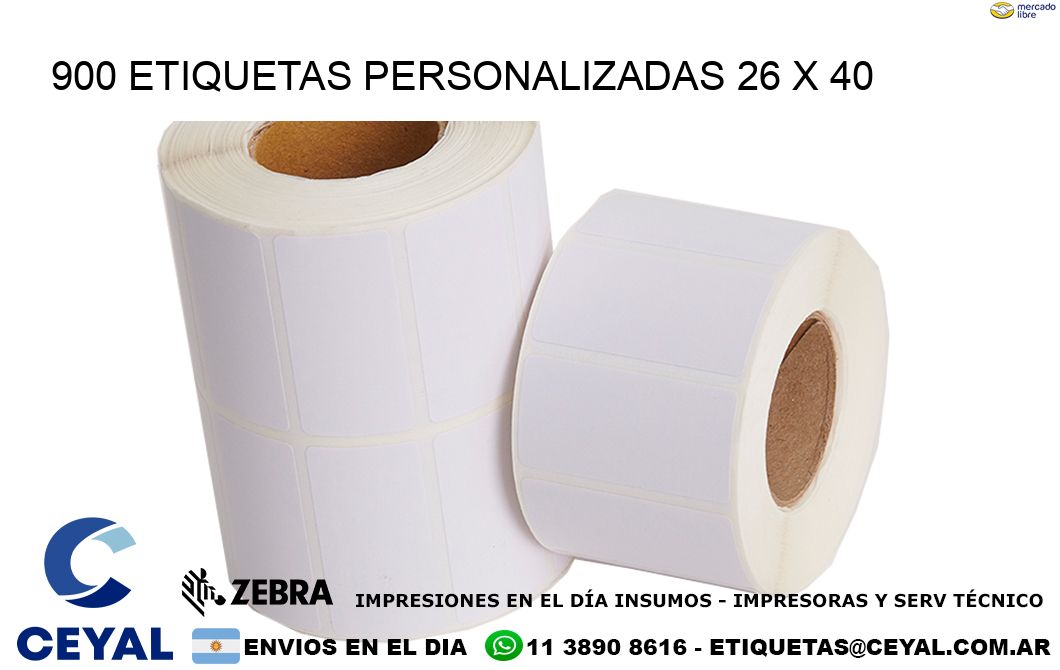 900 ETIQUETAS PERSONALIZADAS 26 x 40