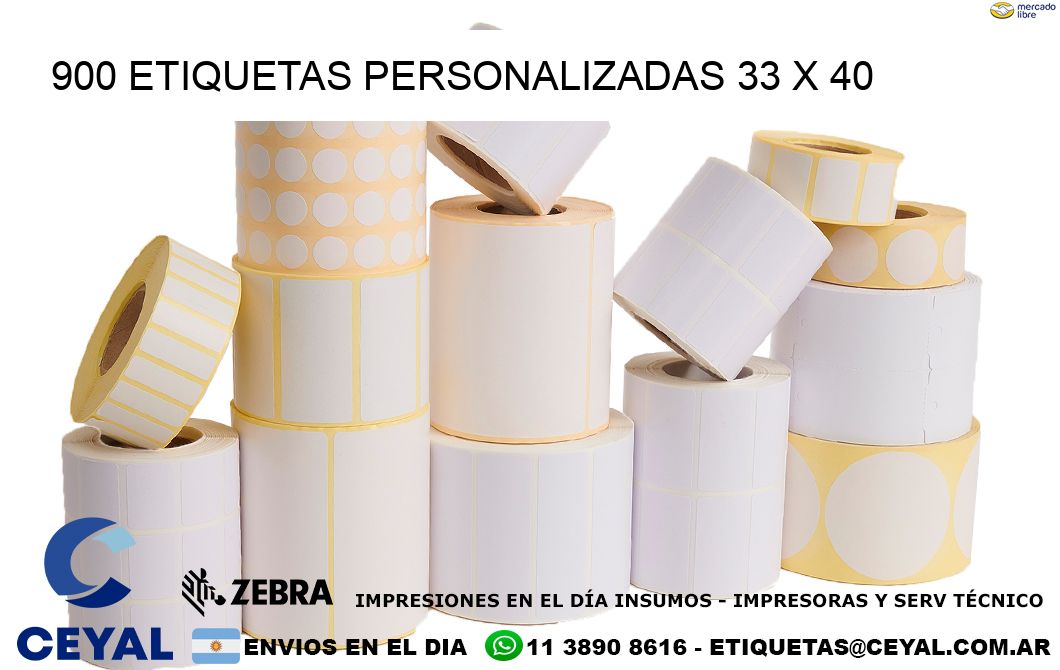 900 ETIQUETAS PERSONALIZADAS 33 x 40