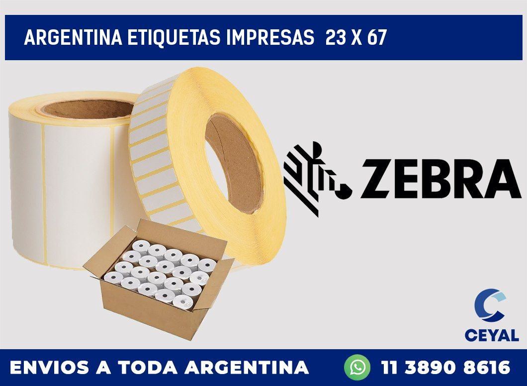 ARGENTINA ETIQUETAS IMPRESAS  23 x 67
