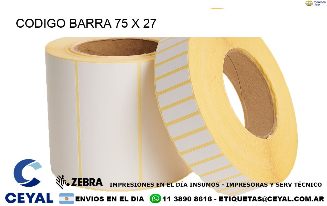 CODIGO BARRA 75 x 27