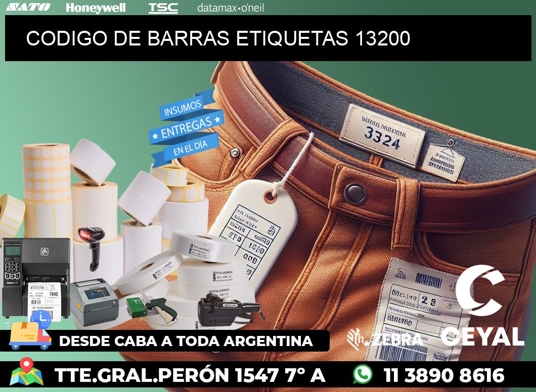 CODIGO DE BARRAS ETIQUETAS 13200