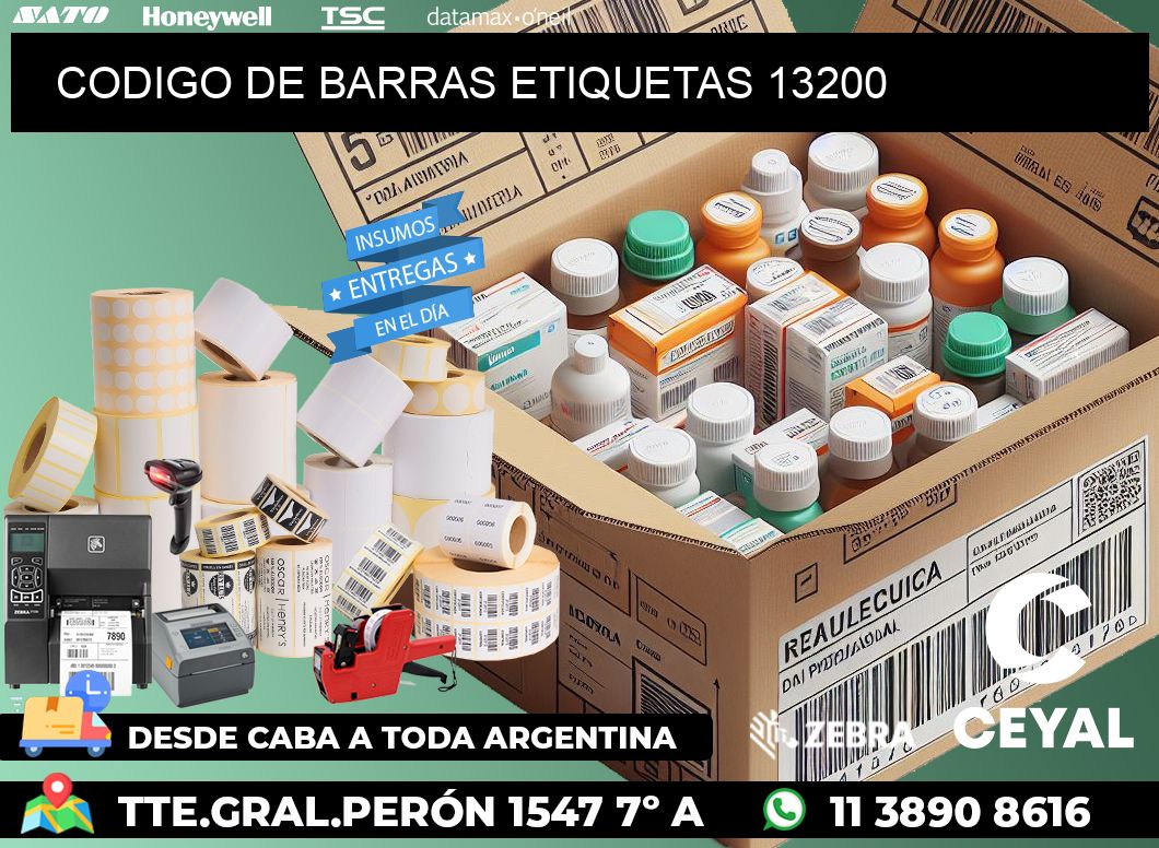 CODIGO DE BARRAS ETIQUETAS 13200