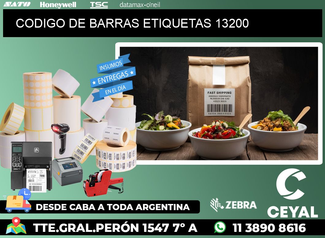 CODIGO DE BARRAS ETIQUETAS 13200