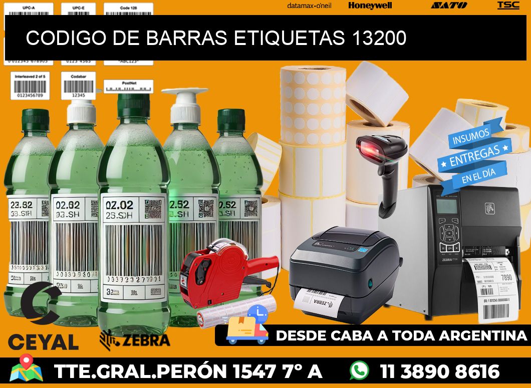 CODIGO DE BARRAS ETIQUETAS 13200