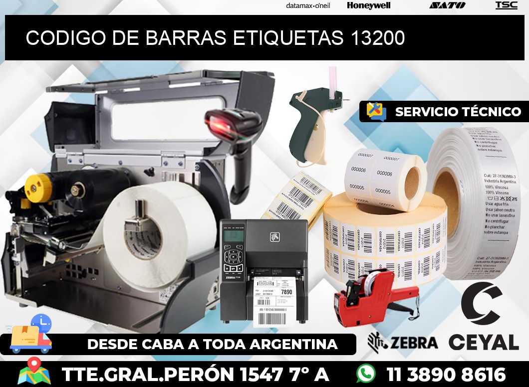 CODIGO DE BARRAS ETIQUETAS 13200