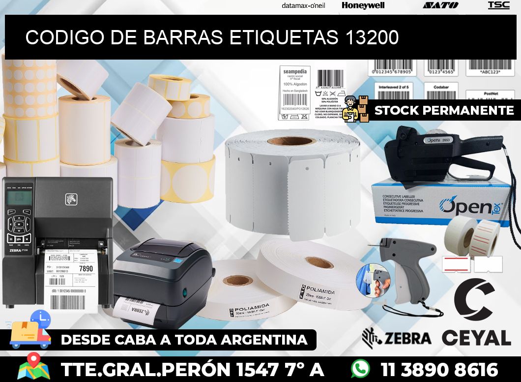 CODIGO DE BARRAS ETIQUETAS 13200