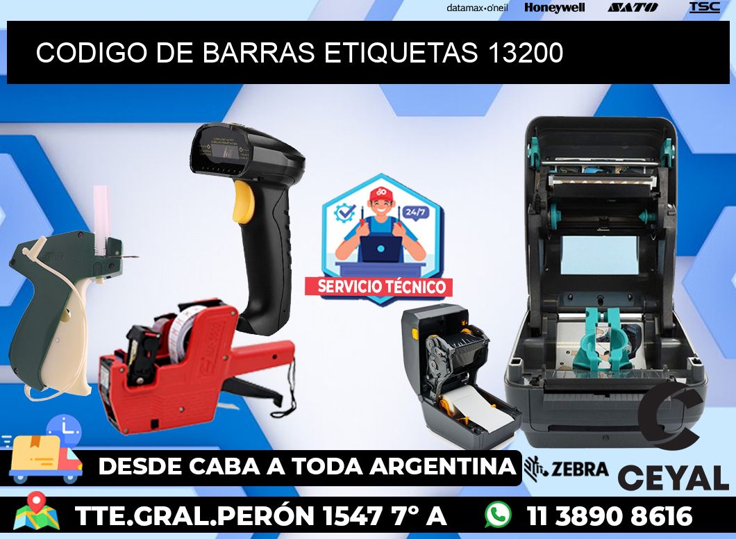 CODIGO DE BARRAS ETIQUETAS 13200