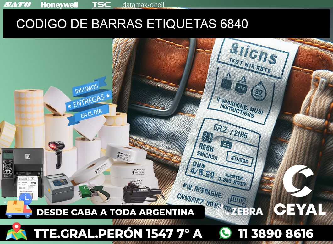 CODIGO DE BARRAS ETIQUETAS 6840