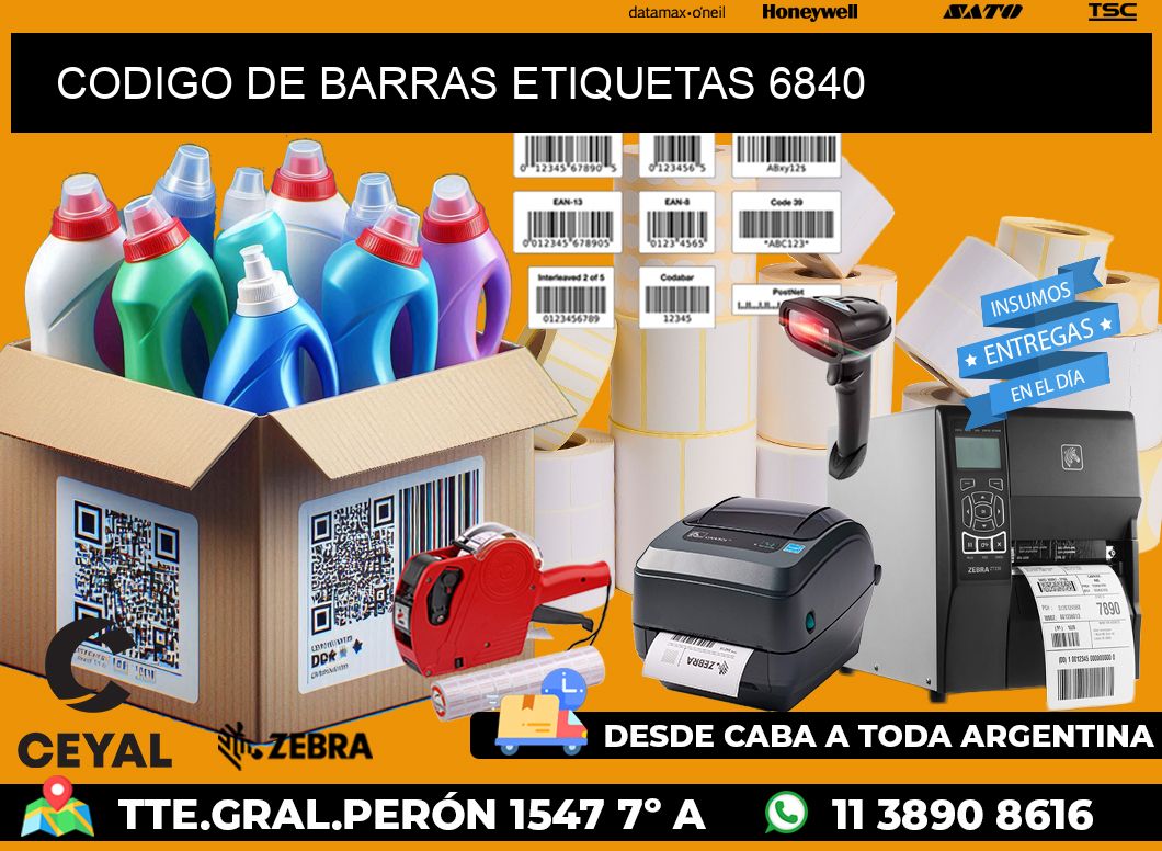 CODIGO DE BARRAS ETIQUETAS 6840