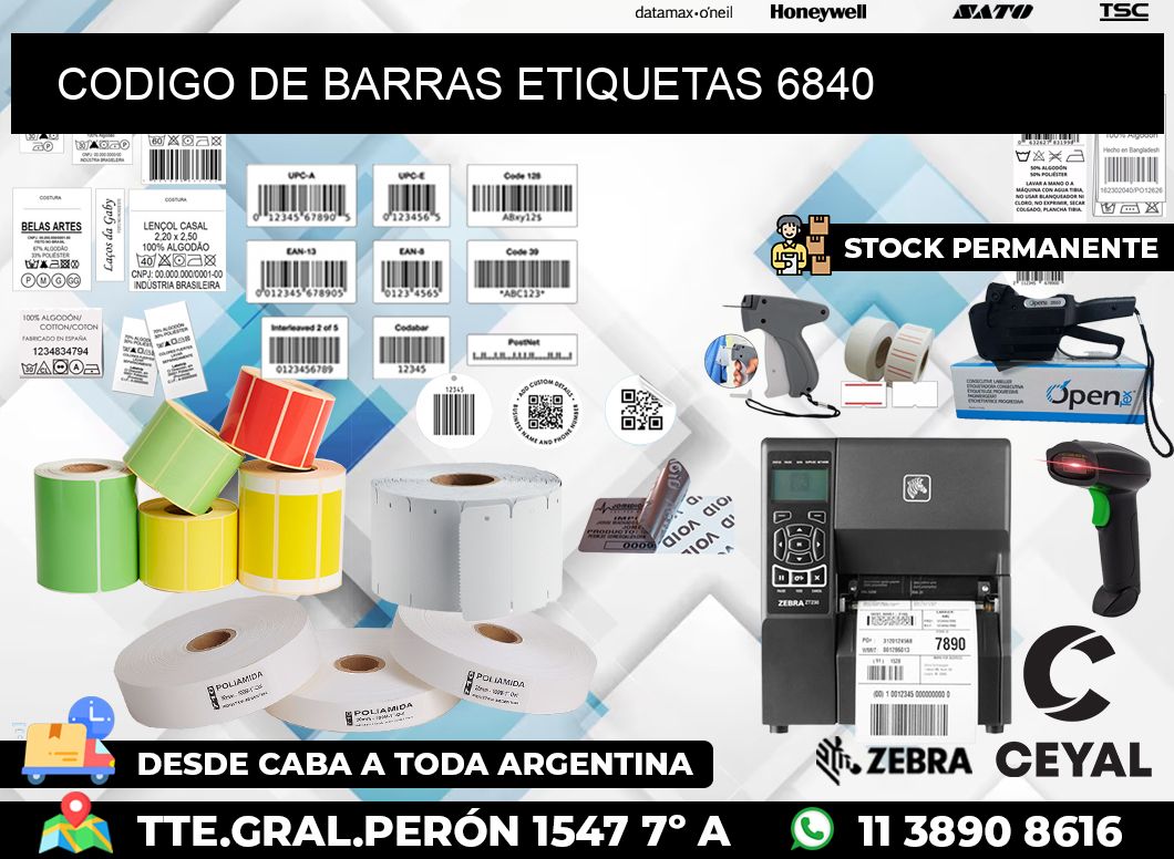 CODIGO DE BARRAS ETIQUETAS 6840