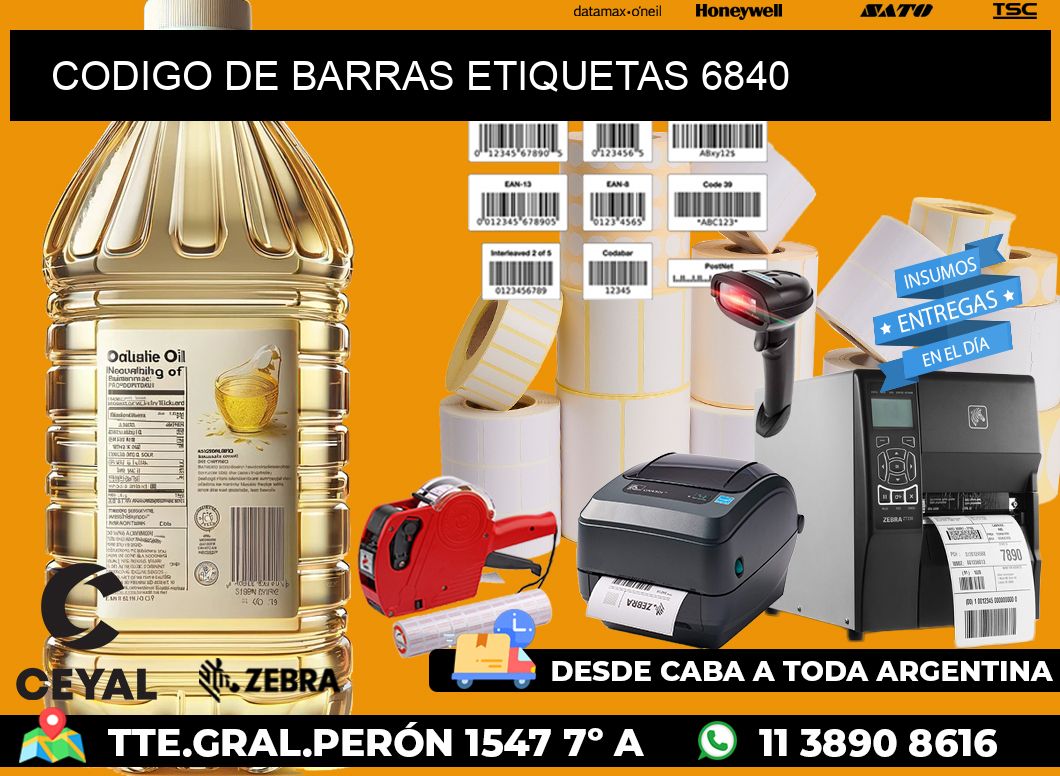 CODIGO DE BARRAS ETIQUETAS 6840