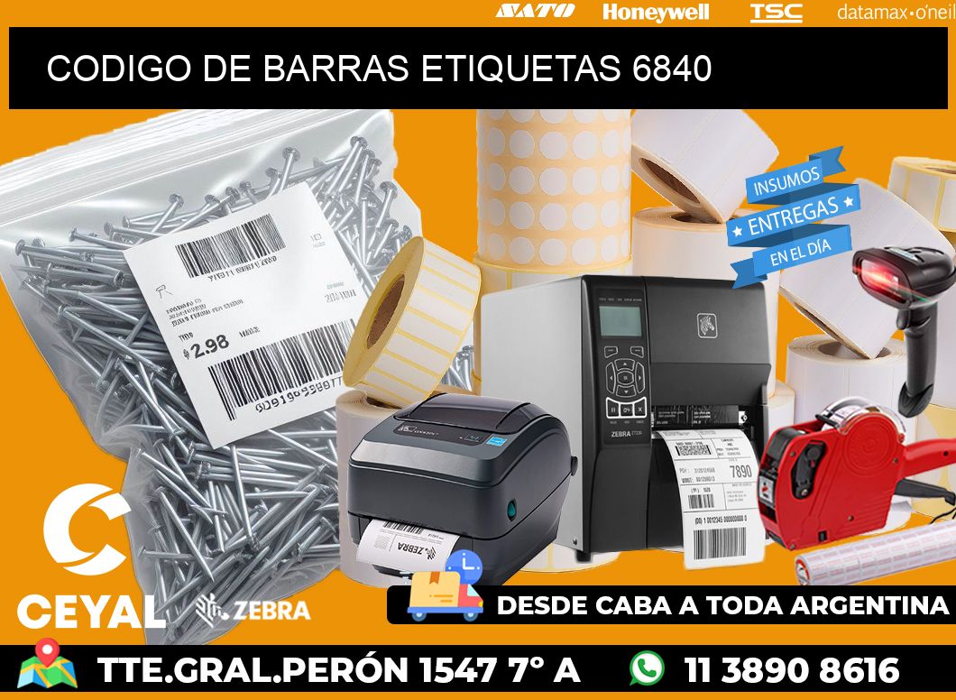 CODIGO DE BARRAS ETIQUETAS 6840