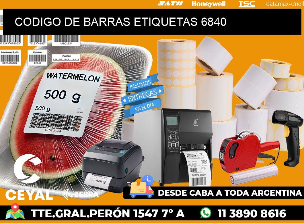 CODIGO DE BARRAS ETIQUETAS 6840