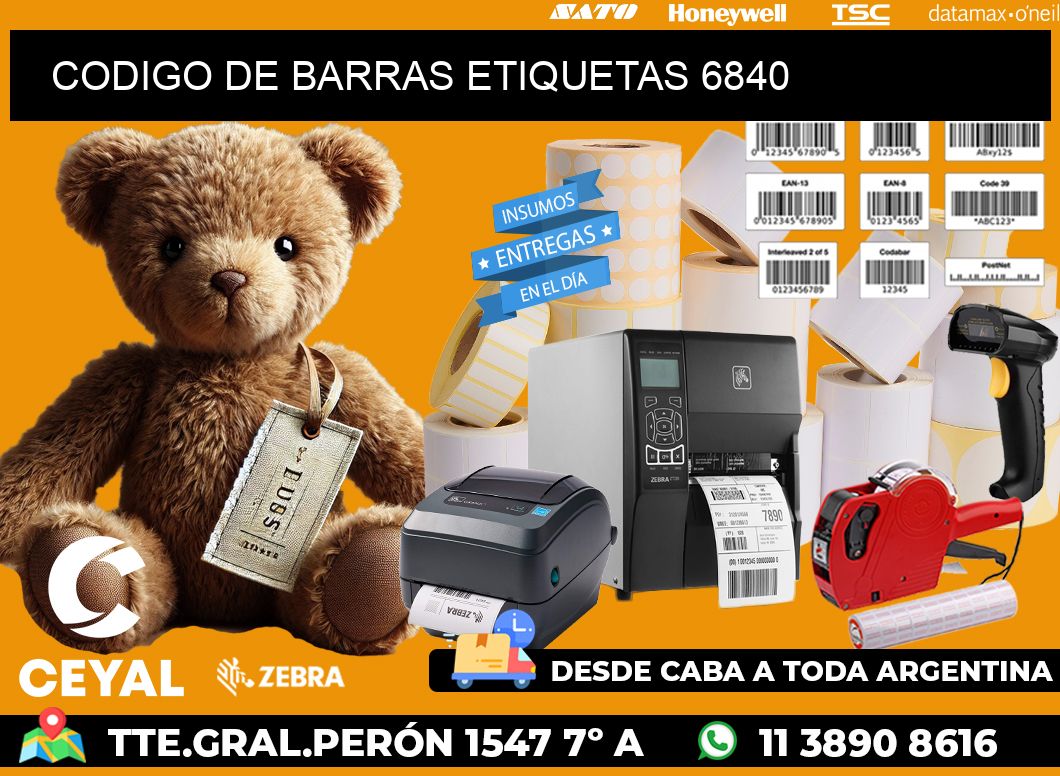 CODIGO DE BARRAS ETIQUETAS 6840