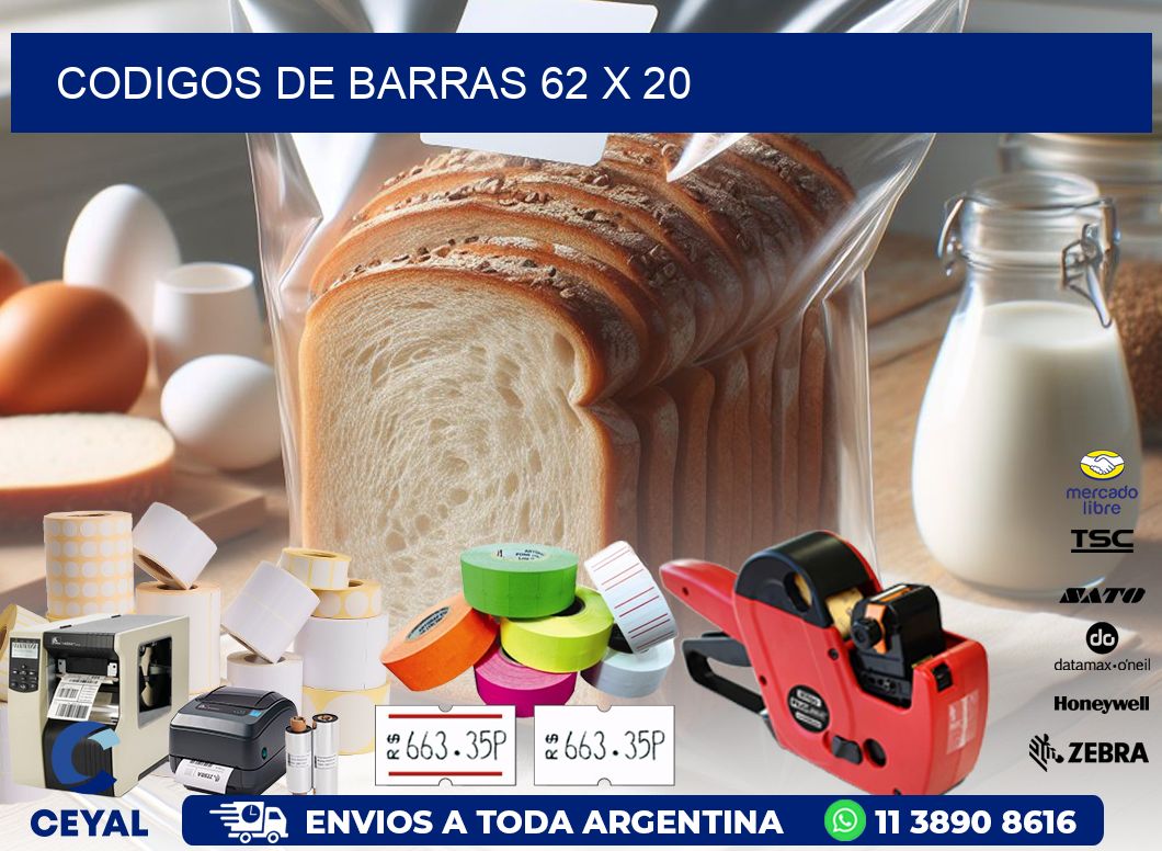 CODIGOS DE BARRAS 62 x 20