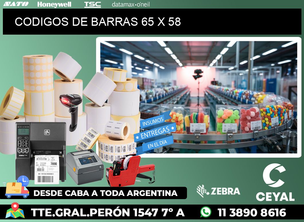 CODIGOS DE BARRAS 65 x 58