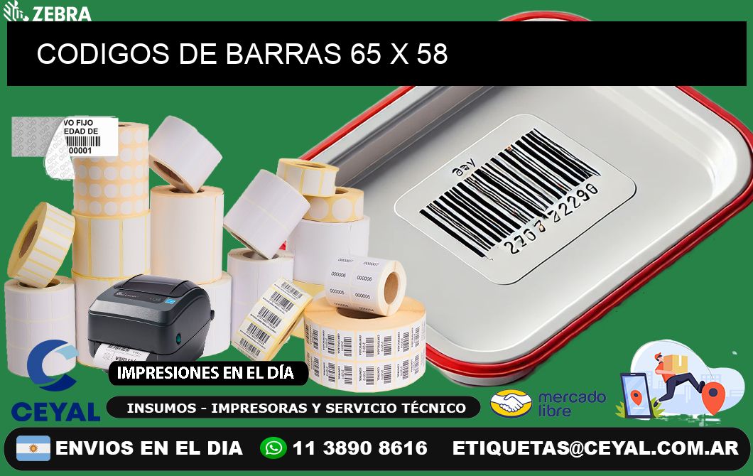 CODIGOS DE BARRAS 65 x 58